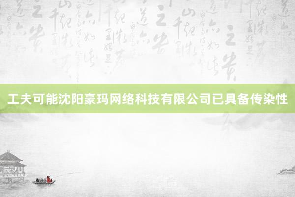工夫可能沈阳豪玛网络科技有限公司已具备传染性